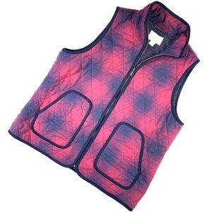 Caslon Blue & Burgundy Zip Up Vest Large